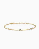 Petite Modern Renaissance Station Bracelet in 18K Yellow Gold with Diamonds, 4.6mm