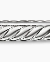 Cable Bangle Bracelet 18K White Gold with Pavé, 4mm
