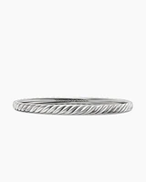 Cable Bangle Bracelet 18K White Gold with Pavé, 4mm