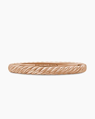 Sculpted Cable Bangle Bracelet 18K Rose Gold