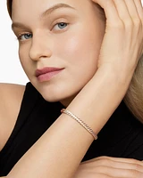 Sculpted Cable Bangle Bracelet in 18K Rose Gold with Diamonds