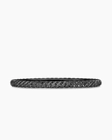 Sculpted Cable Bangle Bracelet Black Titanium with Diamonds