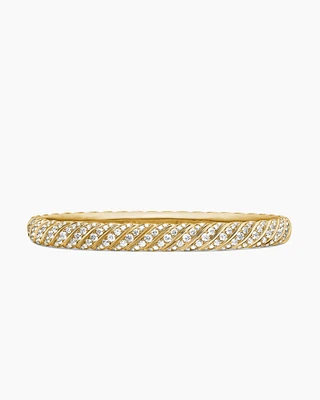 Sculpted Cable Bracelet 18K Yellow Gold with Diamonds