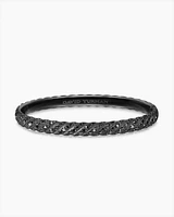 Sculpted Cable Bangle Bracelet Black Titanium with Diamonds
