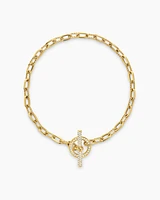 DY Madison® Pavé Toggle Chain Bracelet 18K Yellow Gold with Diamonds, 3mm