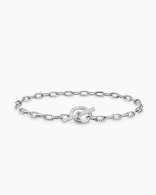 DY Madison® Pavé Toggle Chain Bracelet Sterling Silver with Diamonds, 3mm