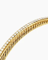 Crossover Two Row Bracelet 18K Yellow Gold with Diamonds, 6mm