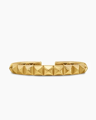 Pyramid Cuff Bracelet 18K Yellow Gold, 8mm
