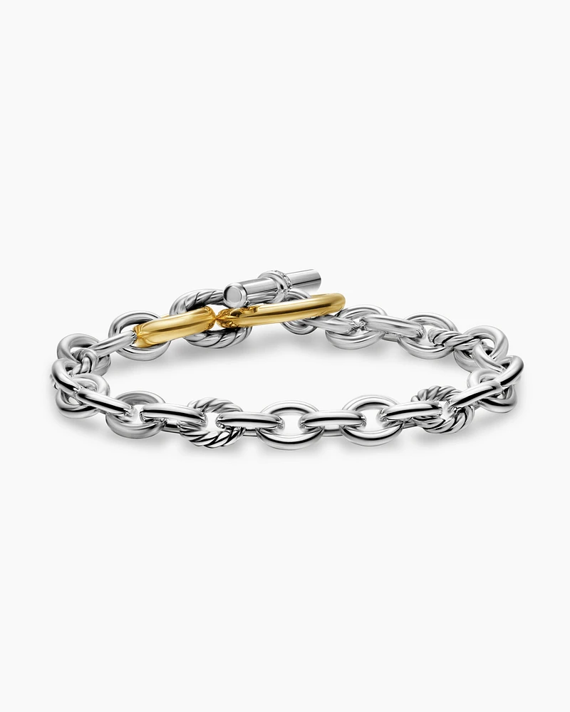 DY Mercer® Toggle Chain Bracelet Sterling Silver with 18K Yellow Gold and Diamonds, 8mm