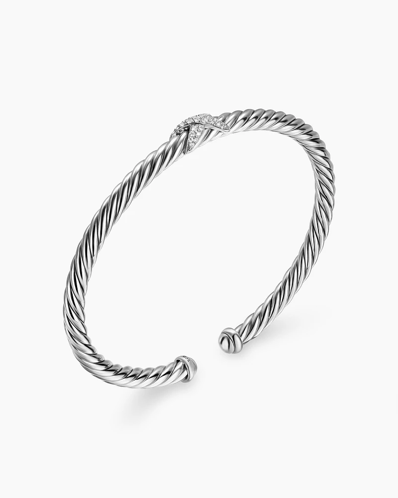 Cable Flex X Station Bracelet Sterling Silver with Diamonds, 4mm