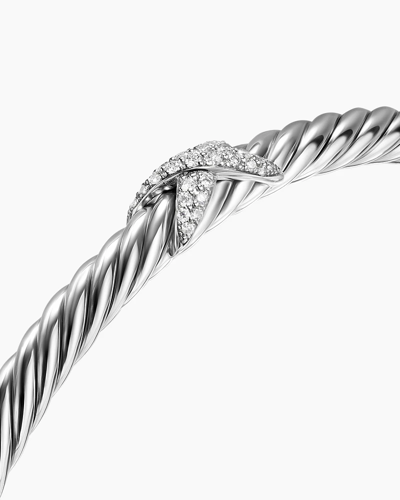 Cable Flex X Station Bracelet Sterling Silver with Diamonds, 4mm