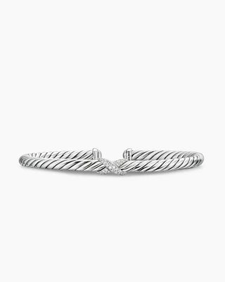 Cable Flex X Station Bracelet Sterling Silver with Diamonds, 4mm