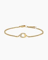 Petite Pavé Initial Chain Bracelet in 18K Yellow Gold with Diamond O