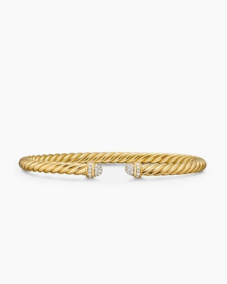 Cablespira® Flex Bracelet 18K Yellow Gold with Diamonds, 4mm