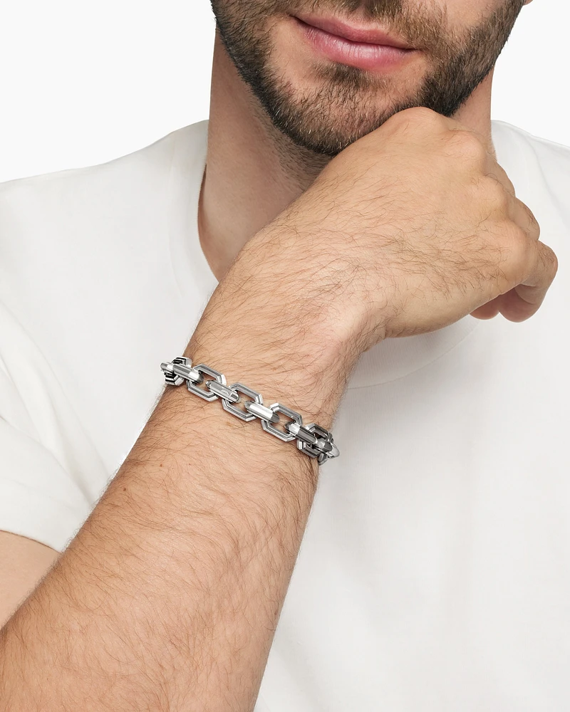 Deco Link Bracelet Sterling Silver, 11mm