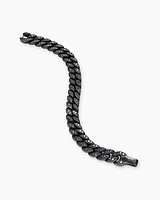 Curb Chain Bracelet Black Titanium with Diamonds
