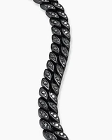 Curb Chain Bracelet Black Titanium with Diamonds