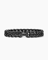 Curb Chain Bracelet Black Titanium with Diamonds