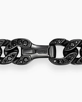Curb Chain Bracelet Black Titanium with Diamonds