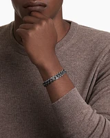 Curb Chain Bracelet Black Titanium with Diamonds