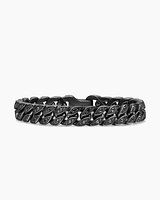 Curb Chain Bracelet Black Titanium with Diamonds