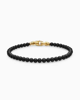 Spiritual Beads Bracelet with Pavé and 18K Yellow Gold, 6mm