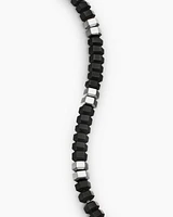 Hex Bead Bracelet Sterling Silver with Black Onyx, 6mm
