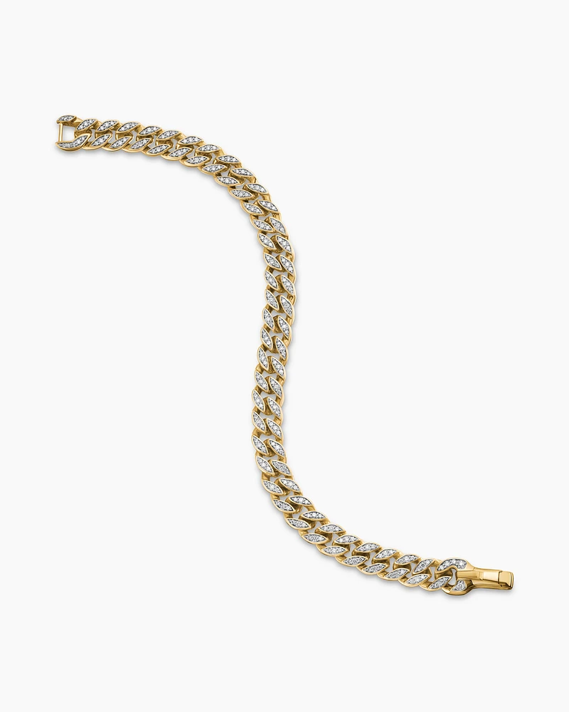 Stax Chain Bracelet in 18K Yellow Gold with Diamonds, 5mm