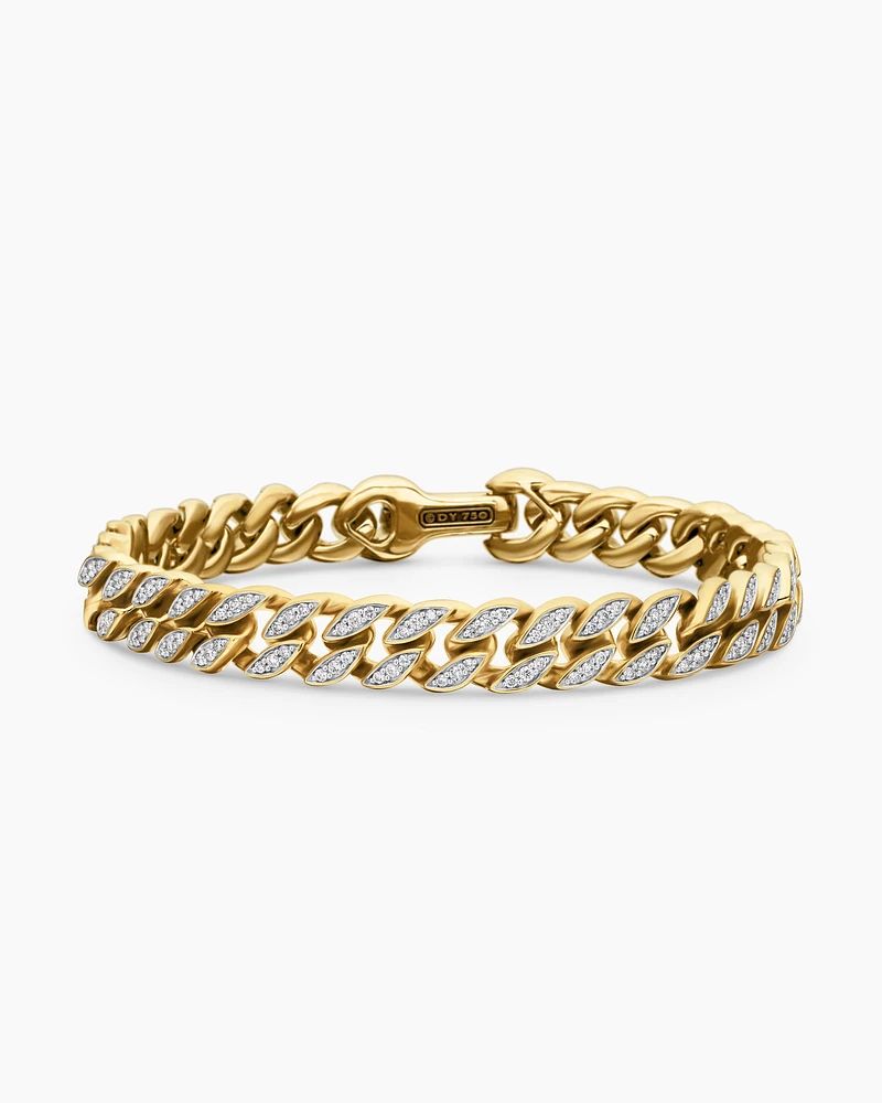 Stax Chain Bracelet in 18K Yellow Gold with Diamonds, 5mm