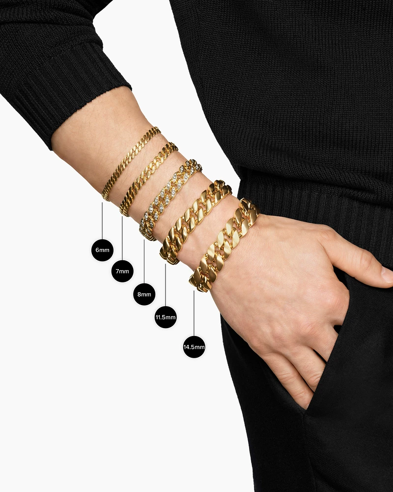 Stax Chain Bracelet in 18K Yellow Gold with Diamonds, 5mm