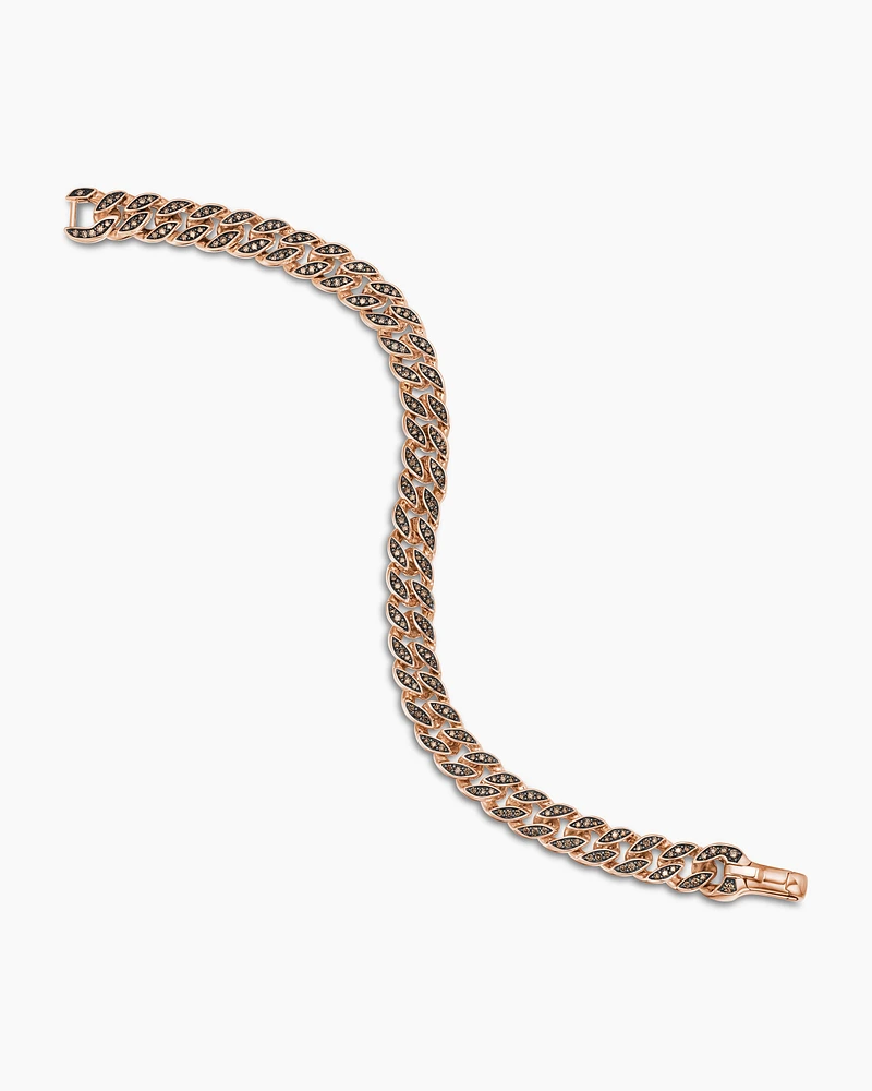 Stax Chain Link Bracelet 18K Rose Gold with Diamonds, 4mm