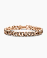 Stax Chain Link Bracelet 18K Rose Gold with Diamonds, 4mm