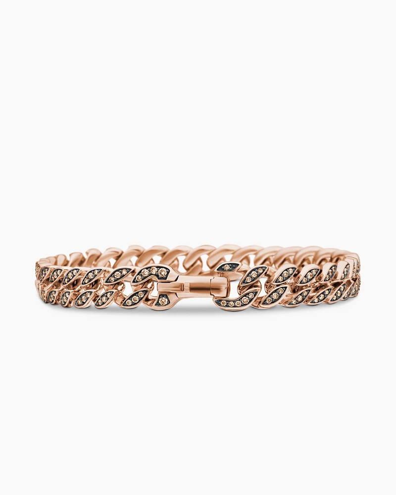 Stax Chain Link Bracelet 18K Rose Gold with Diamonds, 4mm