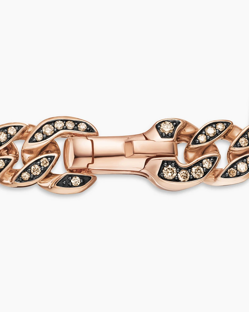 Stax Chain Link Bracelet 18K Rose Gold with Diamonds, 4mm