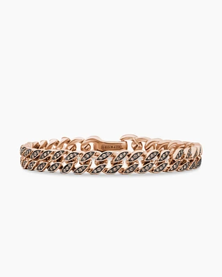 Stax Chain Link Bracelet 18K Rose Gold with Diamonds, 4mm