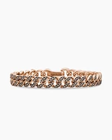 Stax Chain Link Bracelet 18K Rose Gold with Diamonds, 4mm