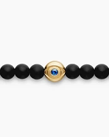 Spiritual Beads Evil Eye Bracelet with 18K Yellow Gold, 4mm