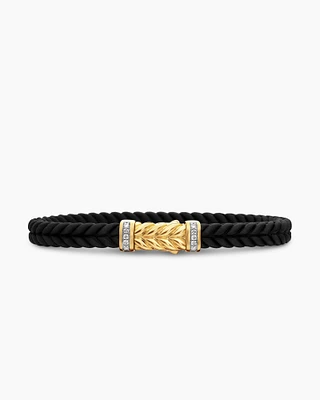 Chevron Rubber Bracelet with 18K Yellow Gold