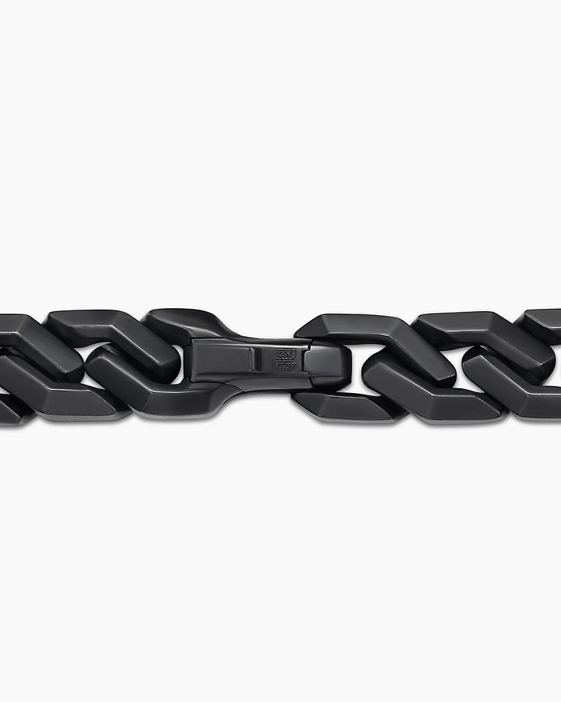 Curb Chain Angular Link Bracelet in Black Titanium