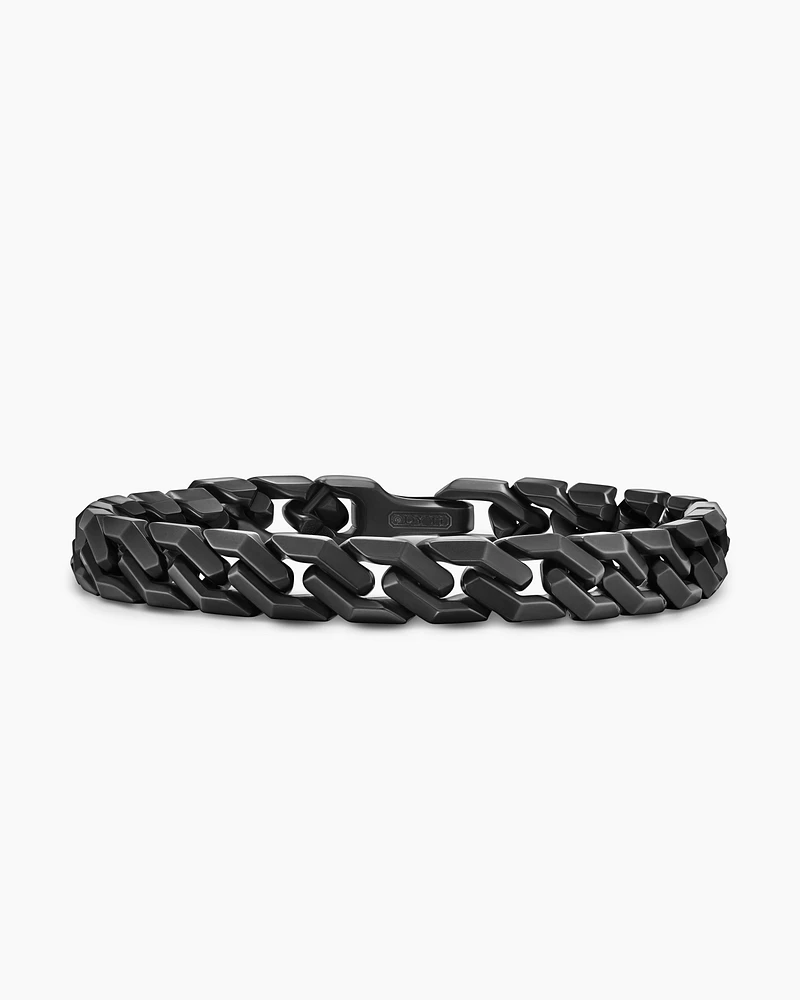 Curb Chain Angular Link Bracelet in Black Titanium