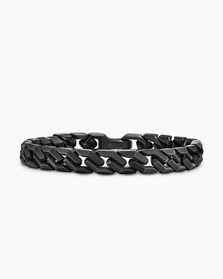 Curb Chain Angular Link Bracelet in Black Titanium