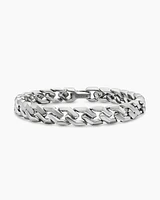 Curb Chain Angular Link Bracelet Sterling Silver, 8.7mm