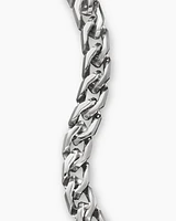Curb Chain Angular Link Bracelet Sterling Silver, 8.7mm