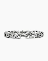 Curb Chain Angular Link Bracelet Sterling Silver, 8.7mm