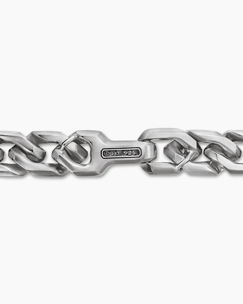 Curb Chain Angular Link Bracelet Sterling Silver, 8.7mm