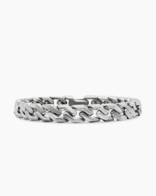 Curb Chain Angular Link Bracelet Sterling Silver, 8.7mm