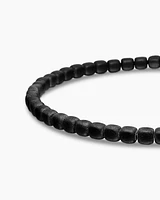 Spiritual Beads Cushion Bracelet Sterling Silver with Black Onyx ,4mm