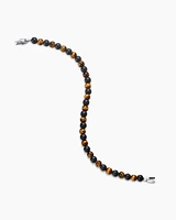 Spiritual Beads Alternating Bracelet Sterling Silver with Black Onyx and Tiger’s Eye, 6mm