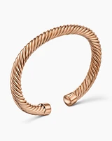 Cable Cuff Bracelet in 18K Rose Gold, 7mm