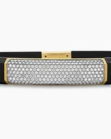 Streamline® ID Bracelet  Black Rubber with Diamonds and 18K Yellow Gold, 10mm